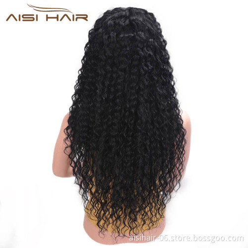Best Black Wig Afro Kinky Curly Wave Long Wavy Natural Wig Deep Wave Front Lace Hair Wigs For Black Women